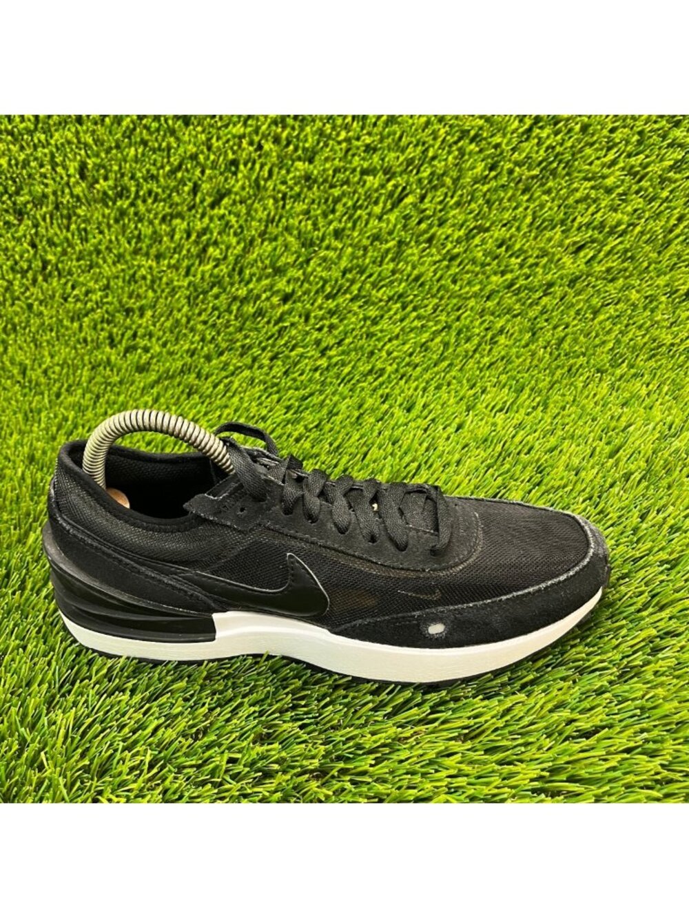 Nike Waffle One Boys‎ Size 5.5Y Black Walking Running Black White Shoes Sneakers